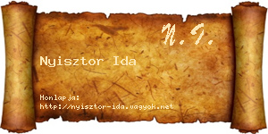 Nyisztor Ida névjegykártya